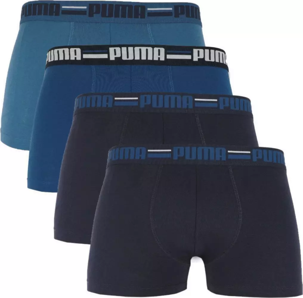 Puma Bokserki męskie Brand Elastic 4pak granatowy/niebieski 938197 02 XL