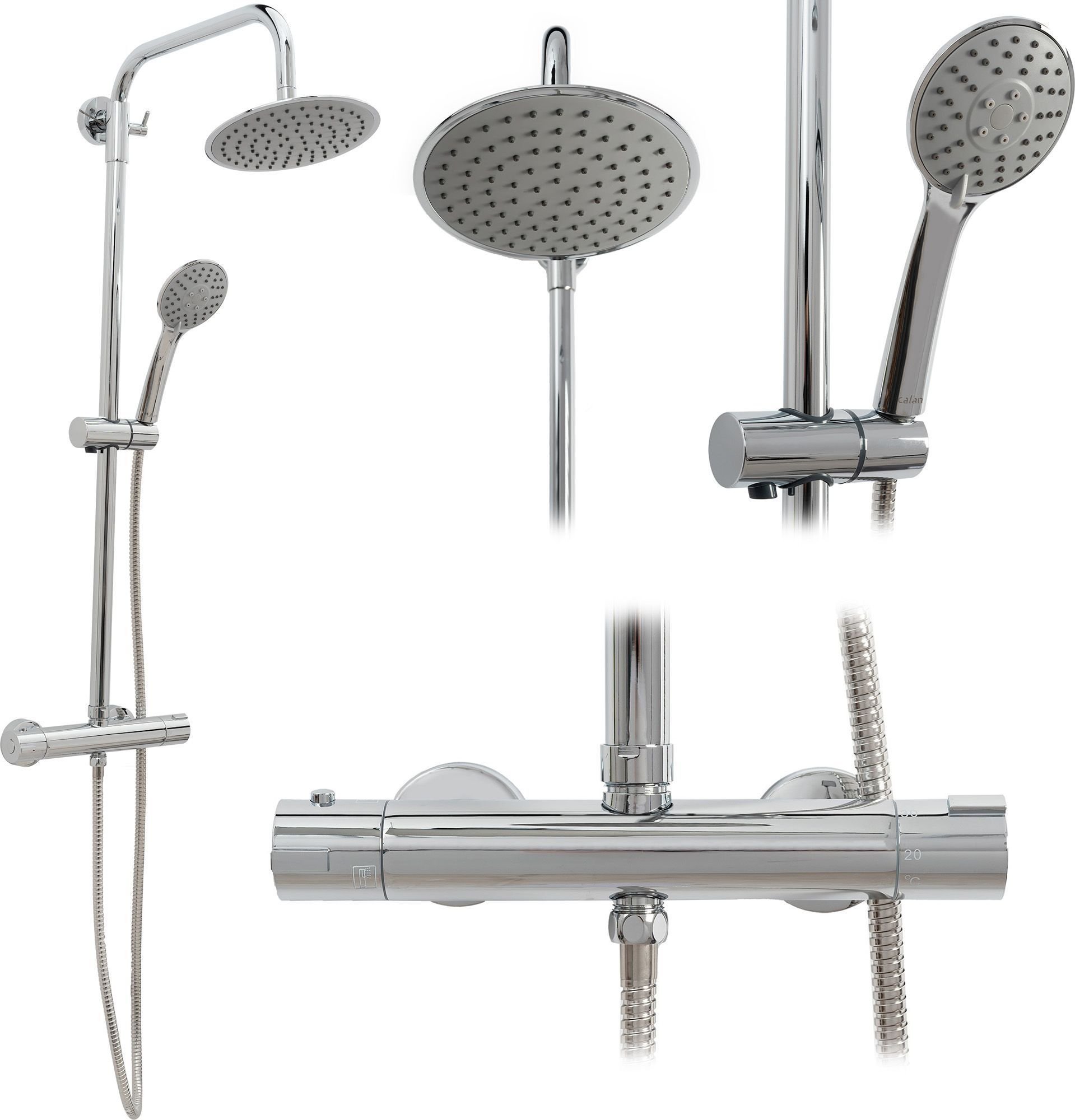 Zestaw Prysznicowy Natryskowy CALANI DAYTON CHROM TERMOSTAT