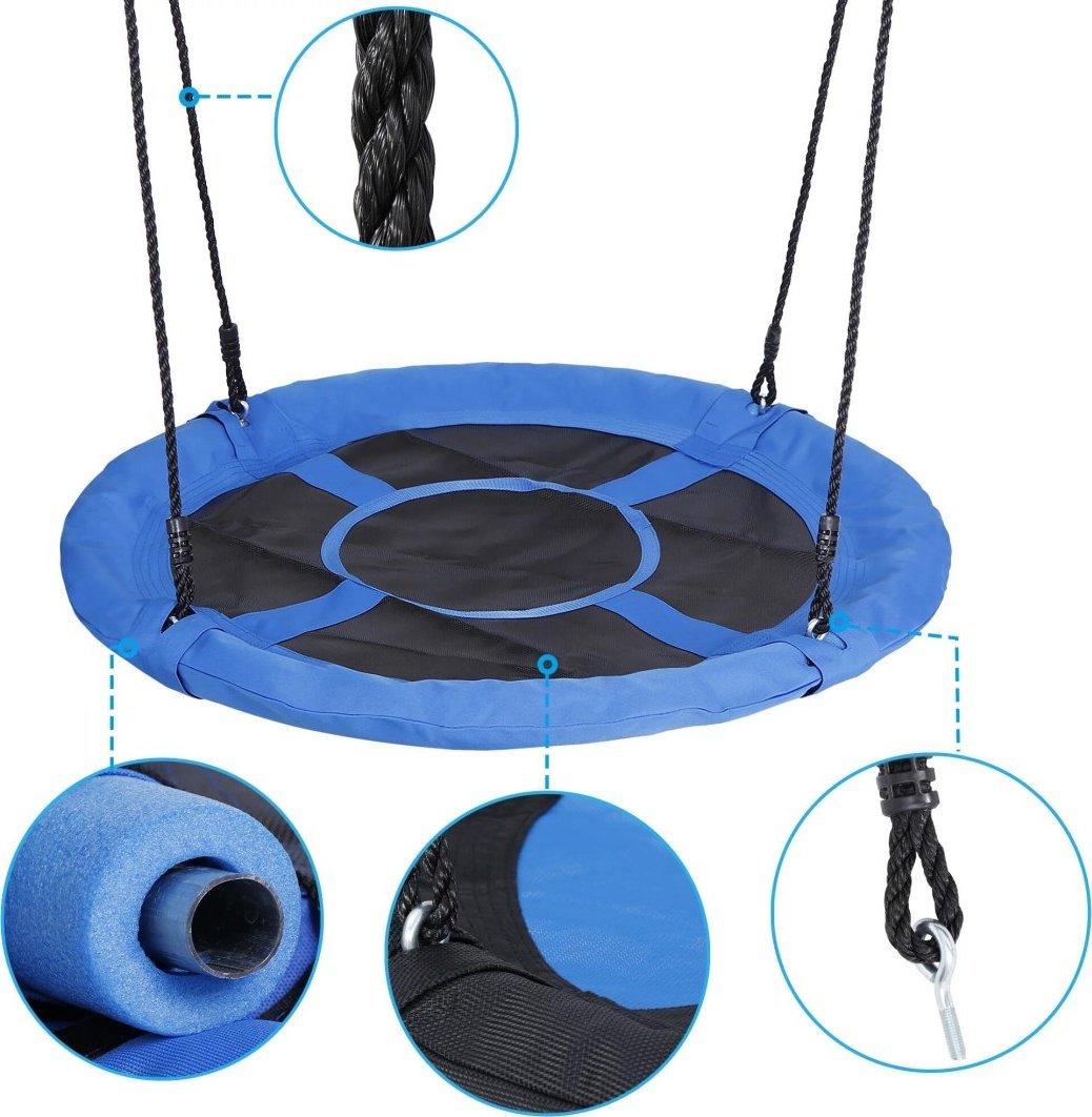 Huśtawka R-Sport Huśtawka E1 R-SPORT NIEBIESKA wisząca ogrodowa Bocianie Gniazdo 100 cm