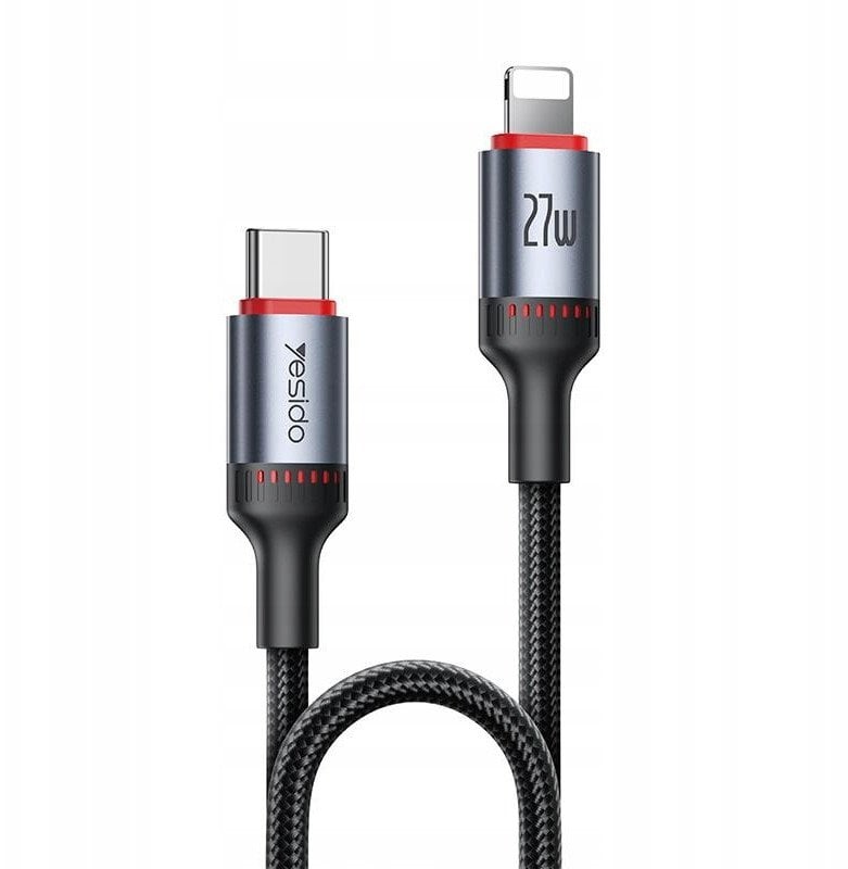 yesido Kabel CA182 27W C/iP 1.2m 3A, BLACK / CZARNY