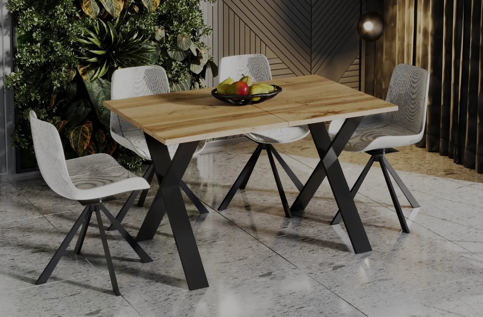 Stół rozkładany X 130(210)x80 dąb wotan ENDO