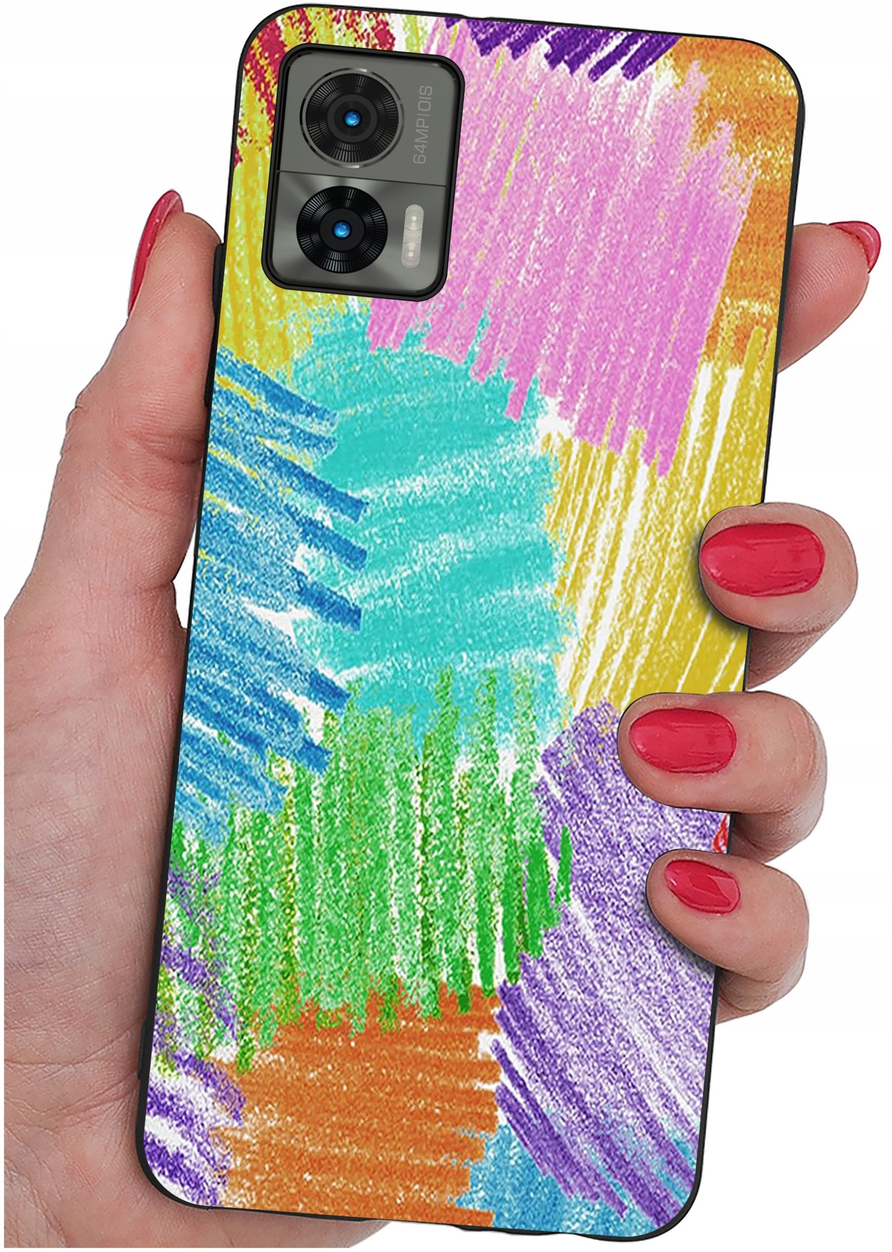 Etui do Motorola Moto Edge 30 Neo WZORY |SILIKONOWE MATT CASE + SZKŁO 9H