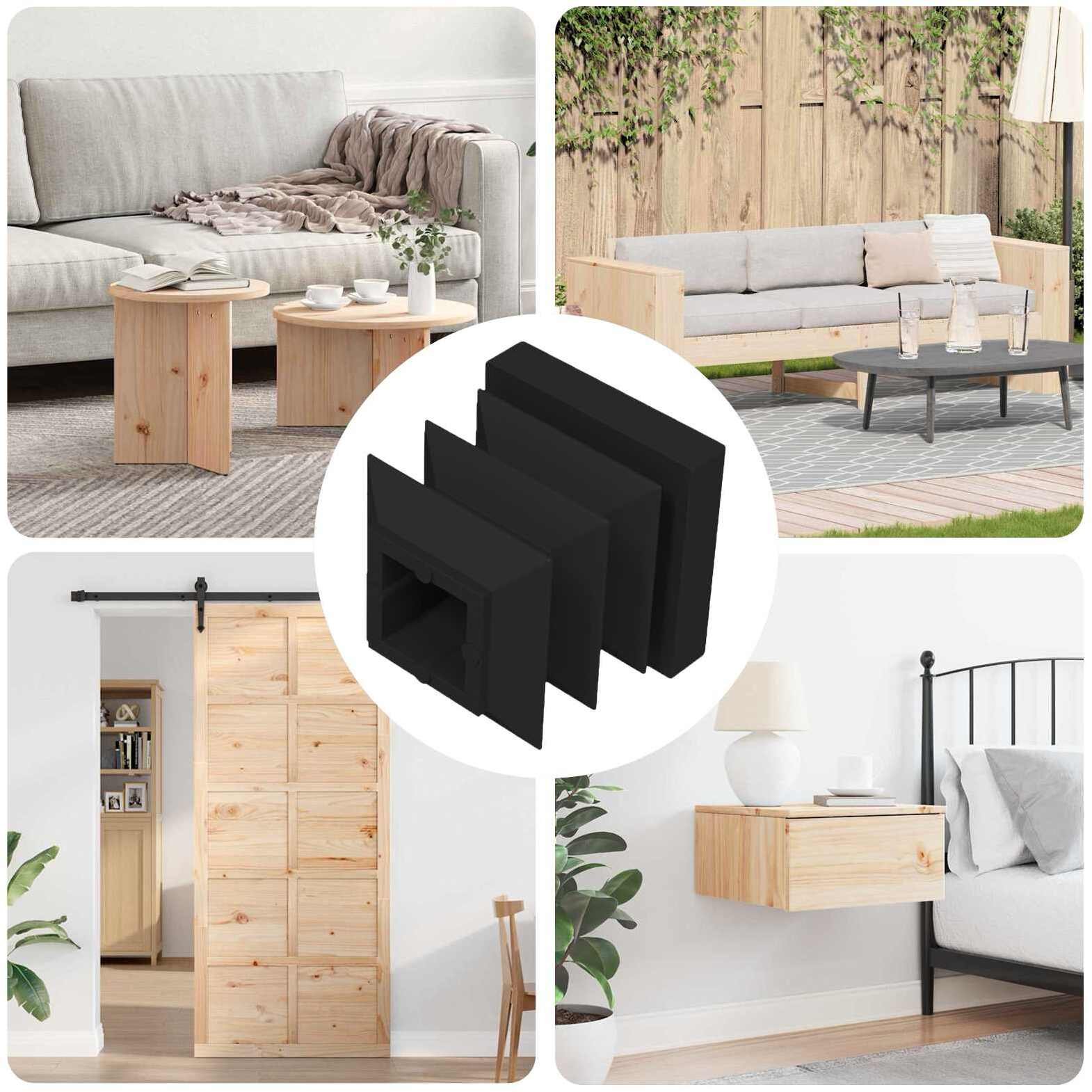 vidaXL Zaślepki Końcowe 12 pcs Czarny 15 x 15 x 15 mm PP