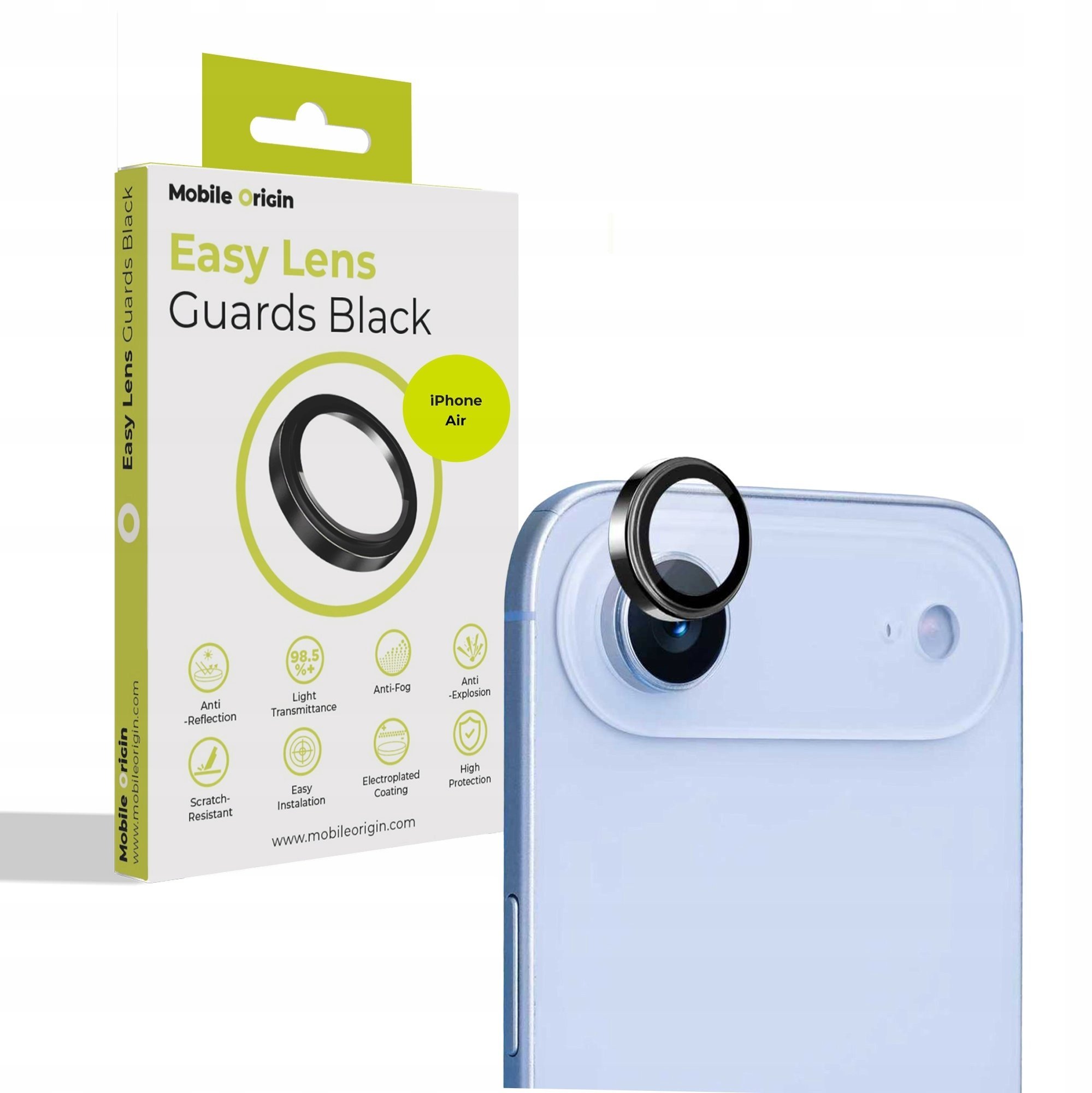 Mobile Origin Easy Lens Guards, black - iPhone Air