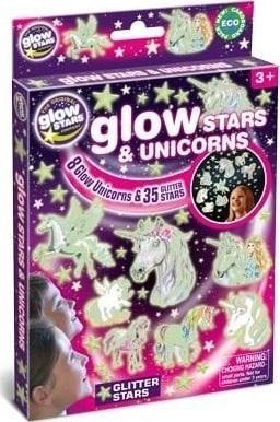 Świecące gwiazdy i jednorożce