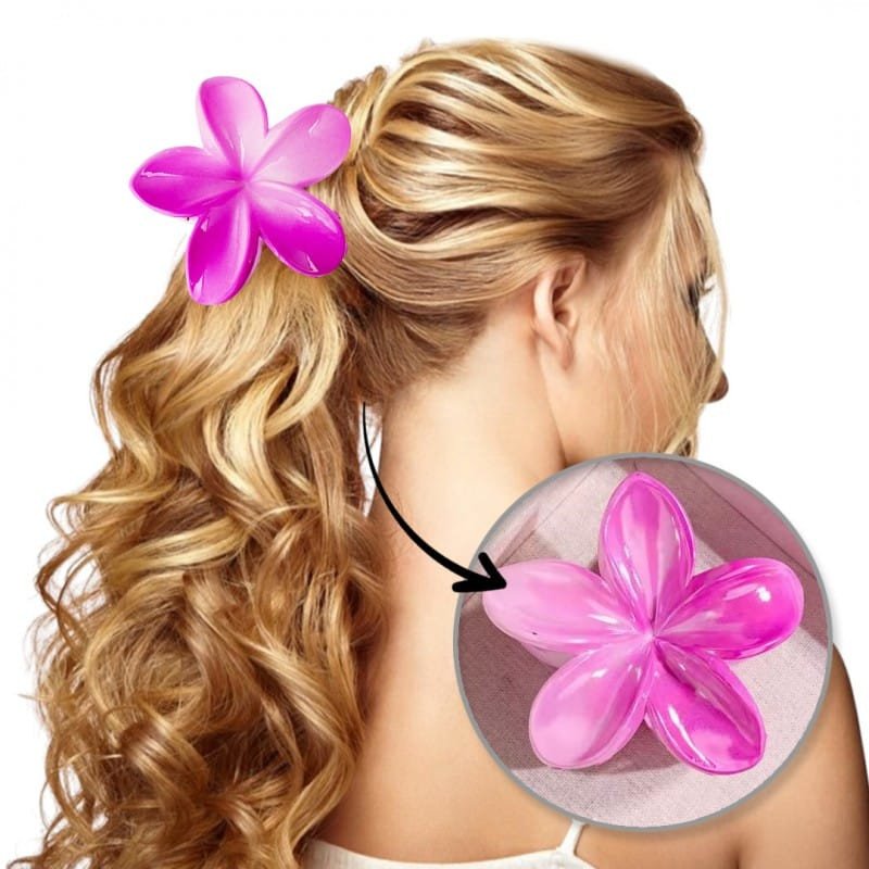 Spinka do włosów klamra XL kwiat OMBRE różowa lato 7,5 x 7,5cm SP380