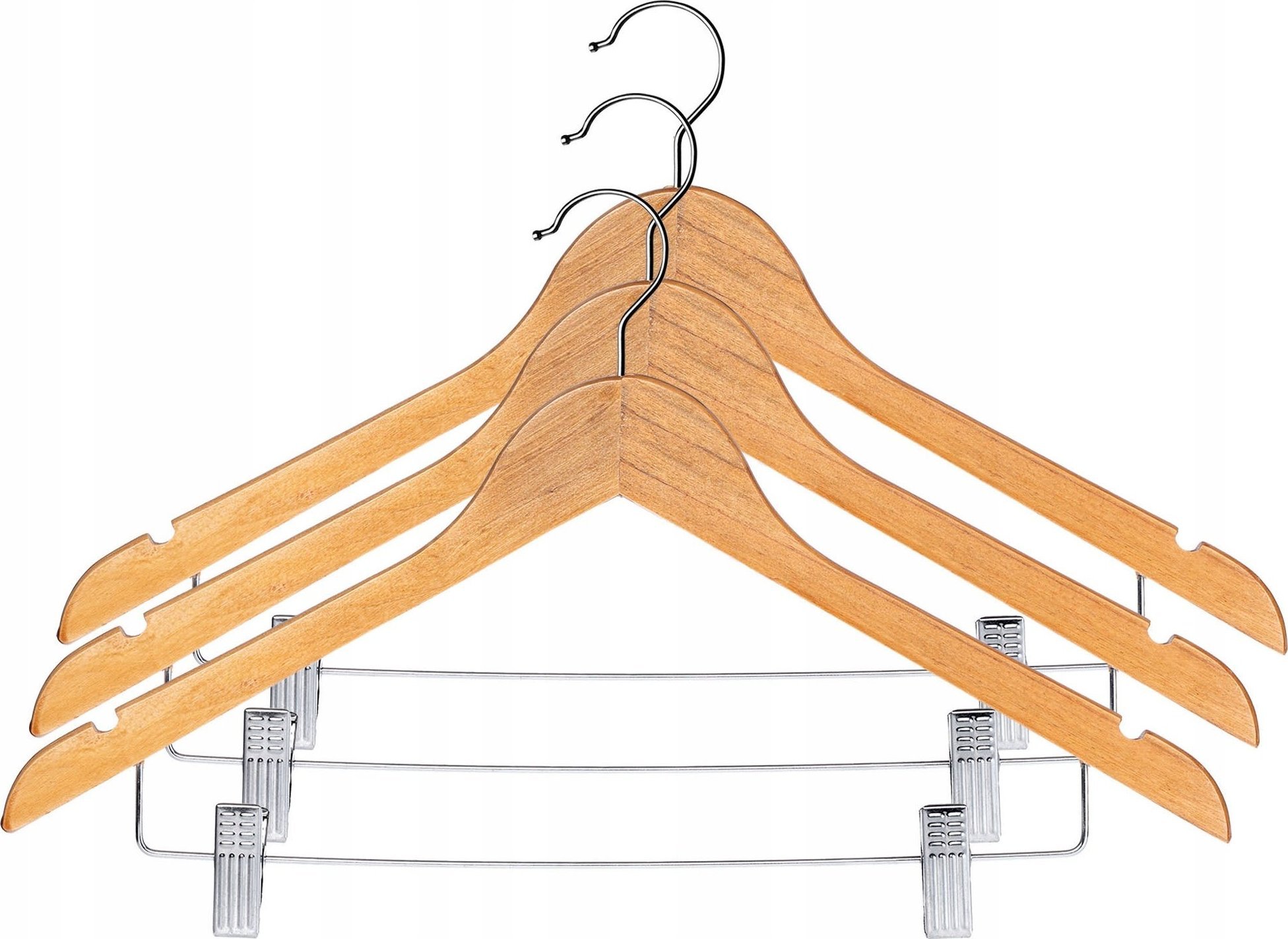 Kadax Wieszaki Drewniane Z Klipsami Na Ubrania 3szt