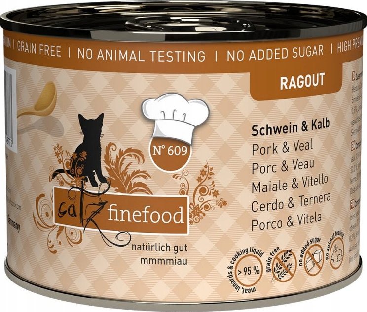 Catz Finefood Catz Finefood Ragout N.609 Wieprzowina i Cielęcina puszka 190g