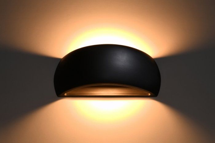 Kinkiet Sollux Kinkiet ceramiczny PONTIUS czarny