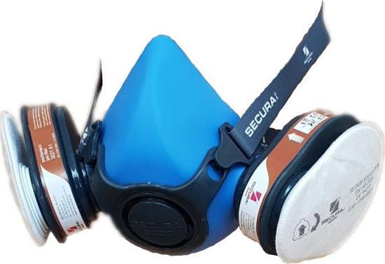 Secura Maska na opryski, pestycydy. Półmaska Secura 3000 CHEM Silikonowa A1P2