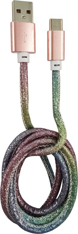 Kabel USB LC-Power USB-A - USB-C 1 m Wielokolorowy (31333C)