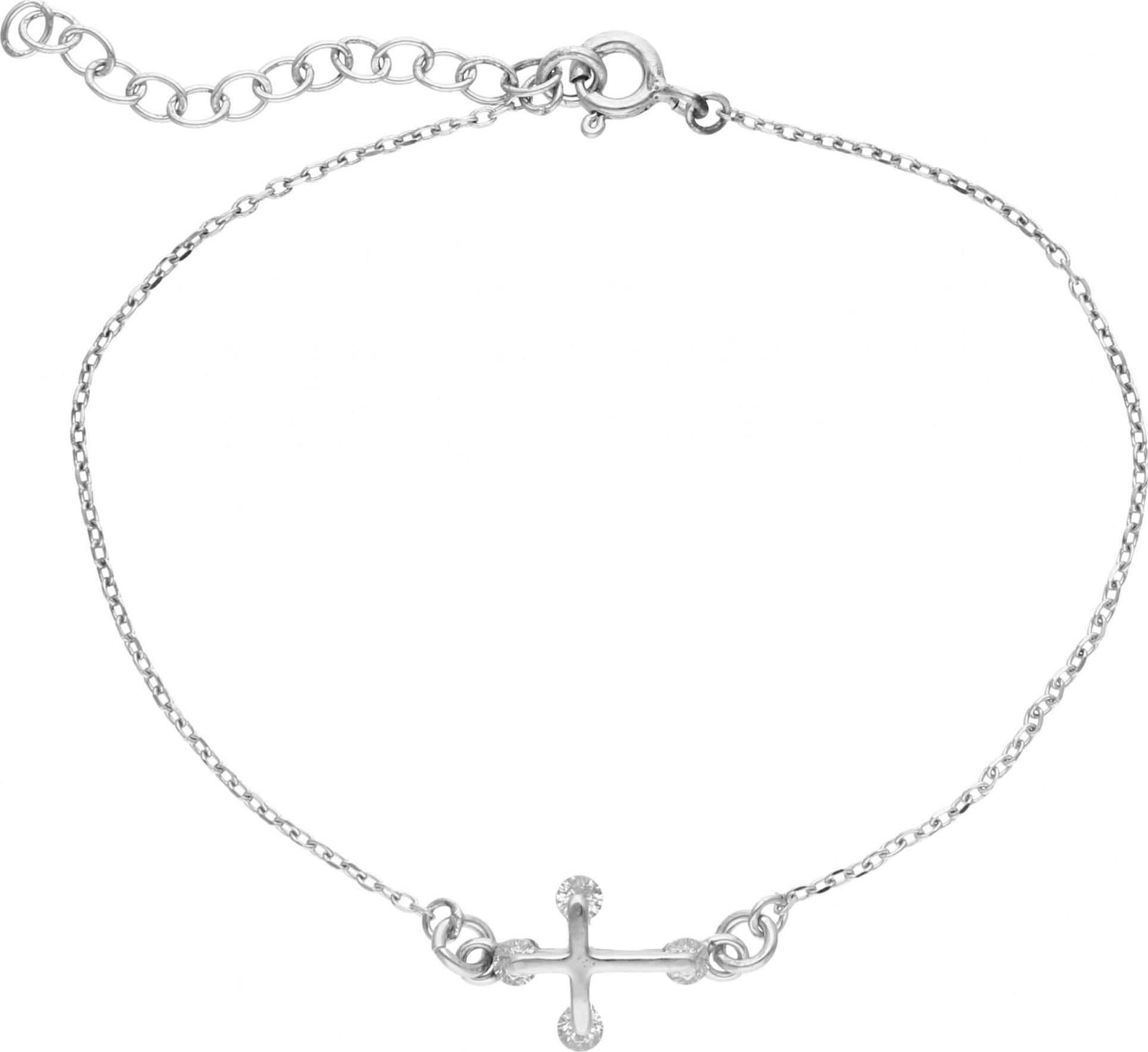 Rosanto Srebrna bransoleta z krzyżykiem 19 cm 925