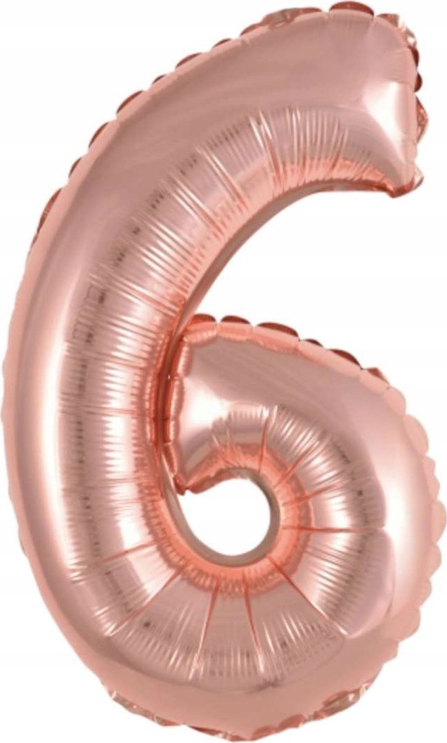 AMSCAN Balon foliowy mini cyfra 6 różowe złoto 29x40cm 9909694