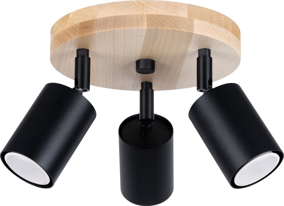 Lampa sufitowa Sollux Lighting SOLLUX Plafon VERDO 3P czarny 3 x GU10 SL.1292