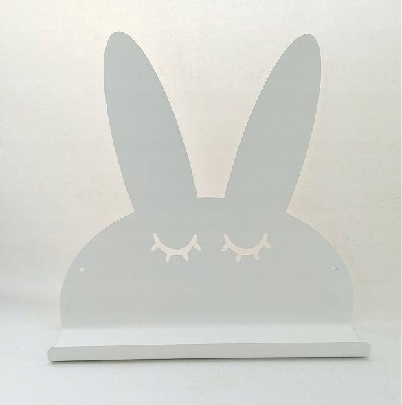 Półka metalowa KRÓLIK ZAJĄCZEK malowana biała duża