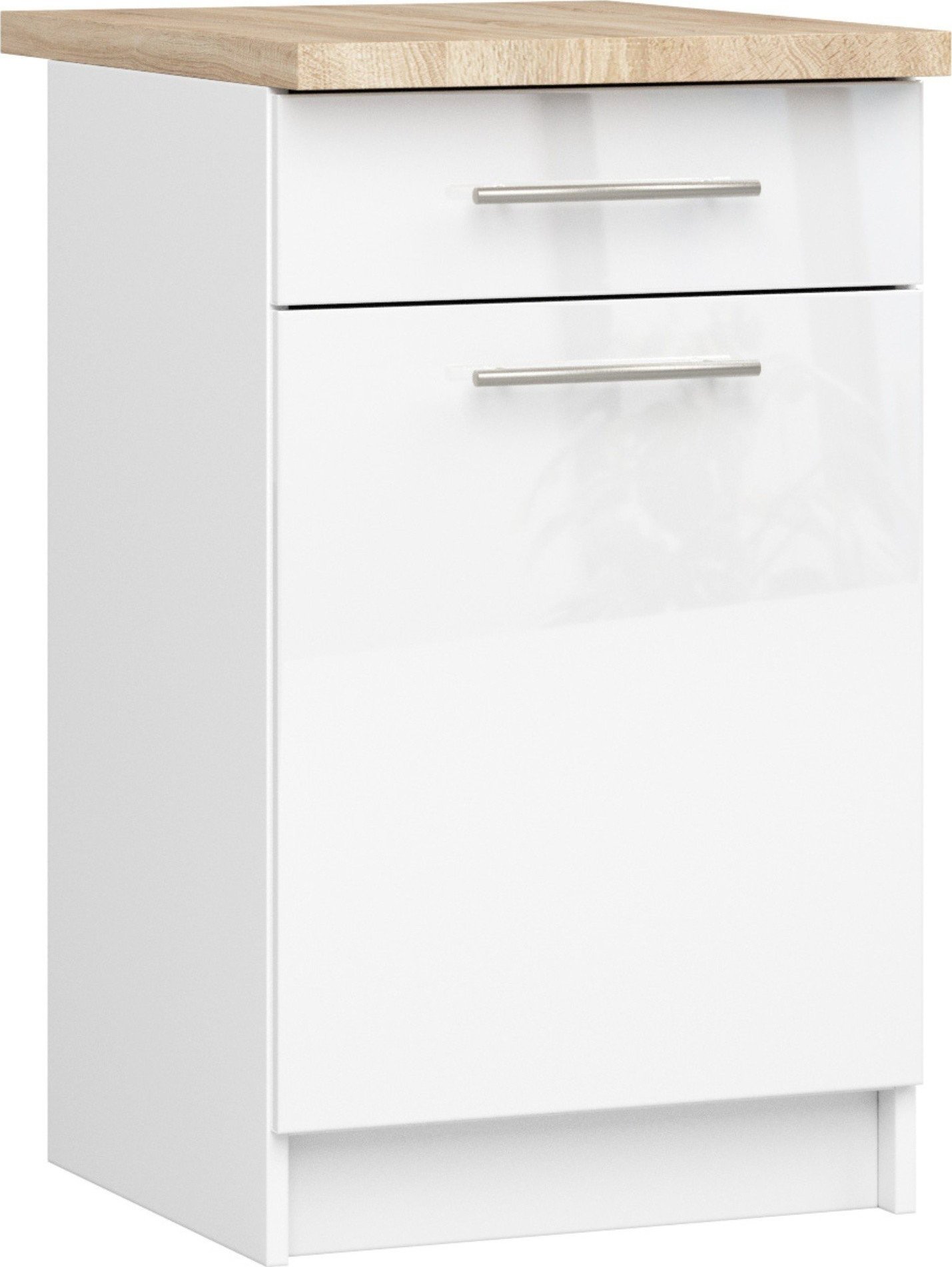 Fabryka Mebli Akord SZAFKA KUCHENNA OLIWIA S 50cm 1D 1S + BLAT BIAŁA / BIAŁY POŁYSK