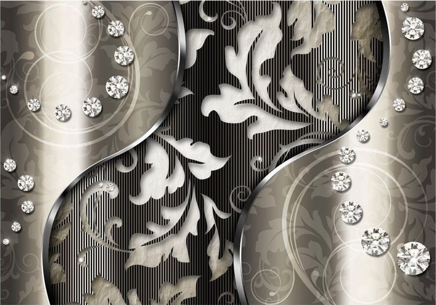 DecoNest Fototapeta - Diamentowe liście - 150X105