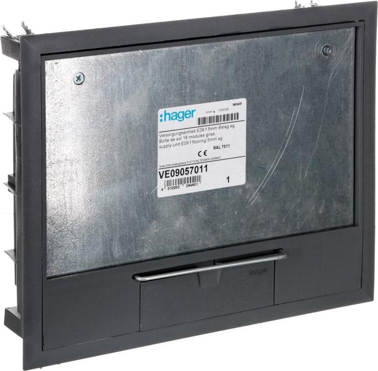Hager tehalit.VE-EE Pokrywa uchylna VE09 200x253 wykładzina 5mm stal szary PA VE09057011