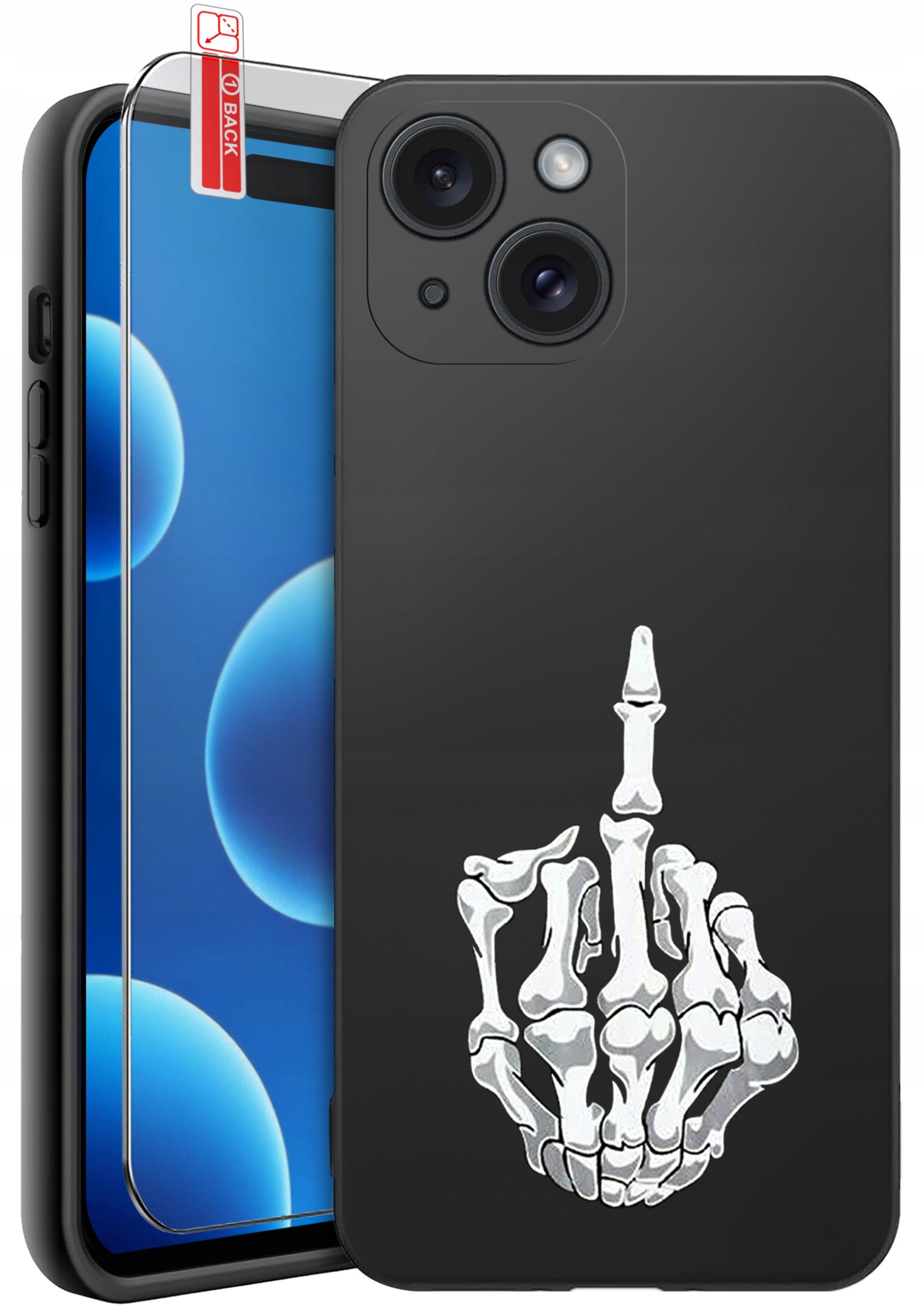 ETUI do iPhone 15 | WZORY | SILIKONOWE MATT CASE + SZKŁO 9H