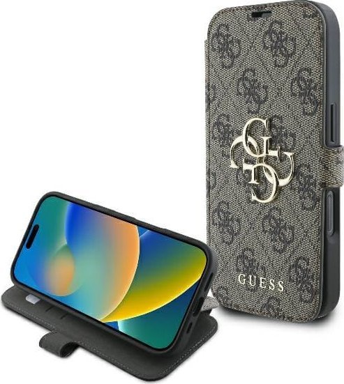 Guess GUBKP16L4GMGBR iPhone 16 Pro 6.3" brązowy/book 4G Metal Logo