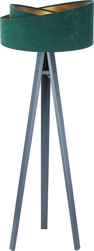 Lampa podłogowa Lumes Zielono-antracytowa welurowa lampa stojąca - EXX250-Volia