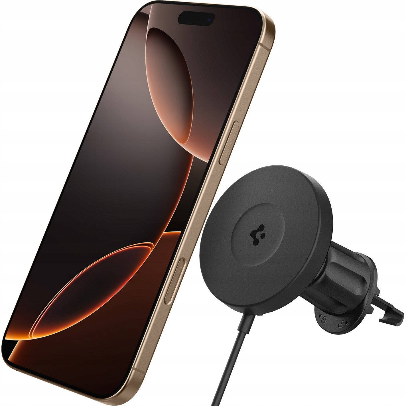 Spigen OneTap Pro 4 MagSafe Car Mount Charger, black - Wireless / AirVent Hook