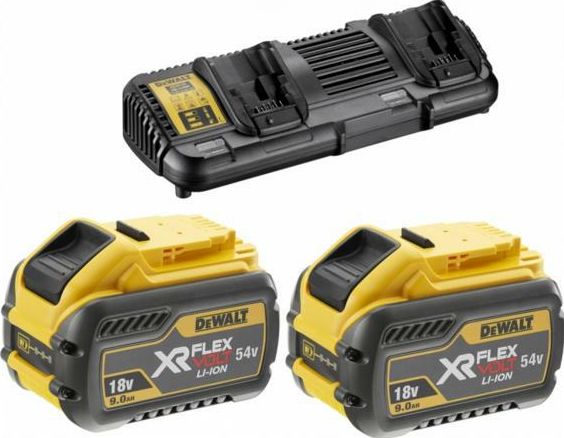 Dewalt DEWALT.ZESTAW FLEXVOLT 2x9.0Ah + ŁADOWARKA PODWÓJNA 4A DCB132X2-QW