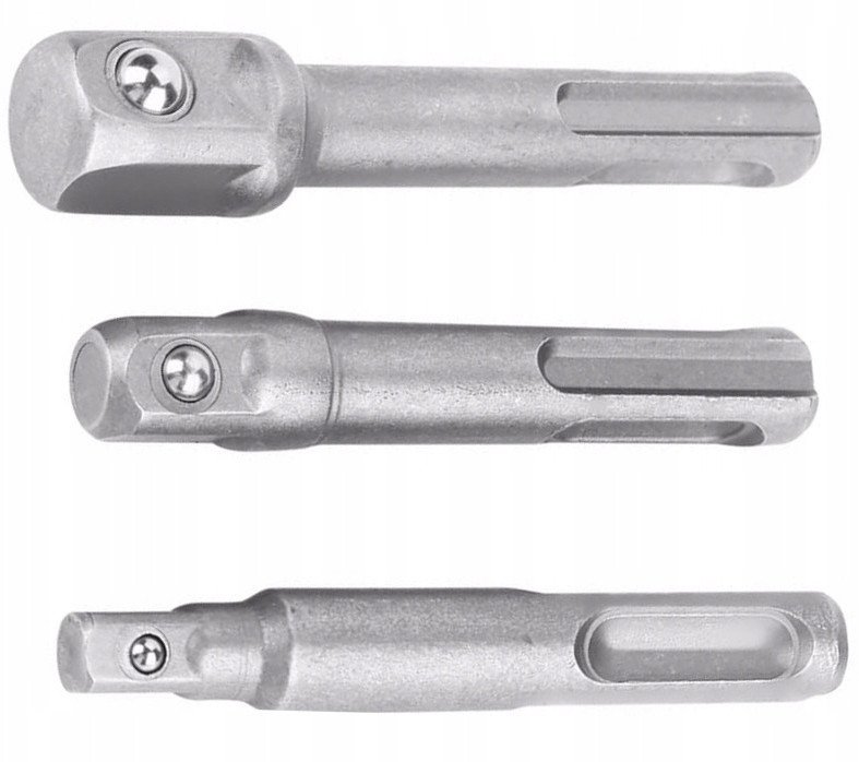 Adaptery SDS Plus do nasadek 1/4 3/8 1/2 zestaw 3 szt. Falon-Tech