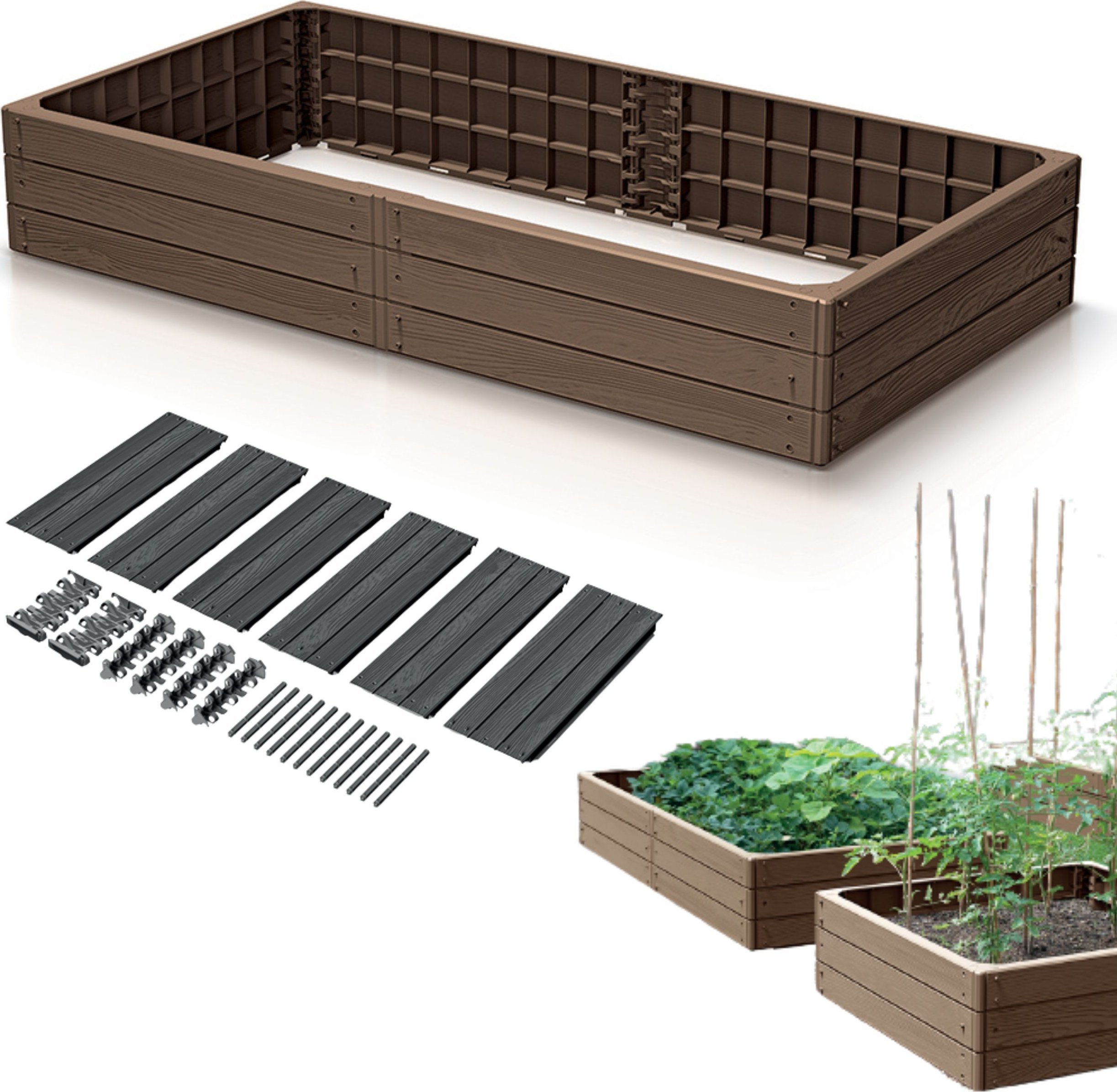 Prosperplast Rabata ogrodowa Base Woody 1492x756mm Grządka