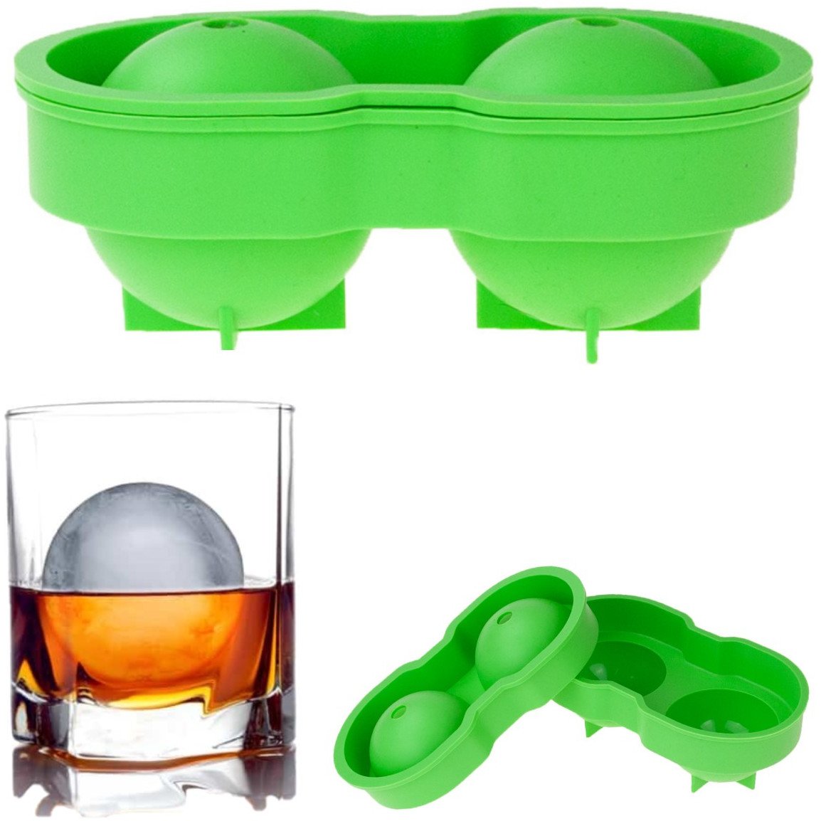 TG56215 FORMA DO LODU OGROMNE KULE LODOWE FOREMKA NA 2 szt DO DRINKÓW