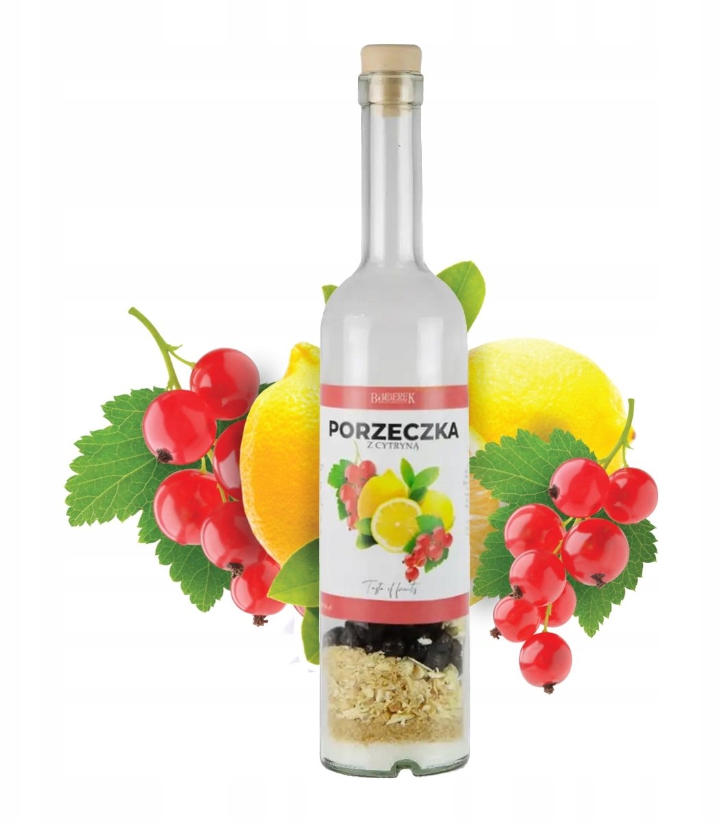 Bimberek Butelka 500ml z owocami WŁASNA NALEWKA PORZECZKA domowa nalewka