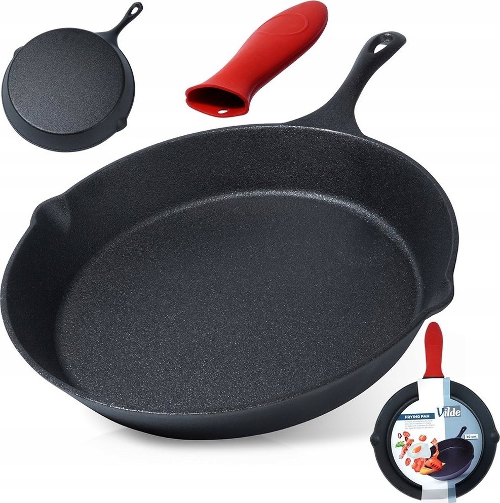 Patelnia Vilde Patelnia żeliwna z silikonową nakładką CAST LINE 30 cm