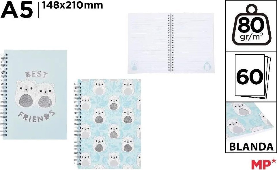 Notes na spirali A5 Frosty 148x210mm MIX