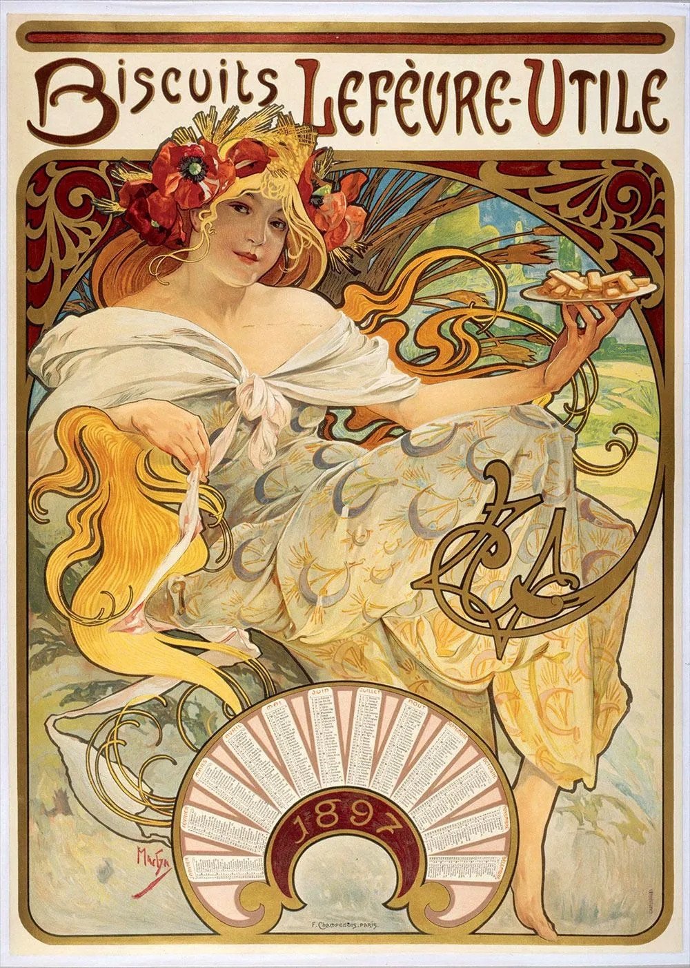 Puzzle 1000 Ciasteczka Lefevre-Utile, Alfons Mucha