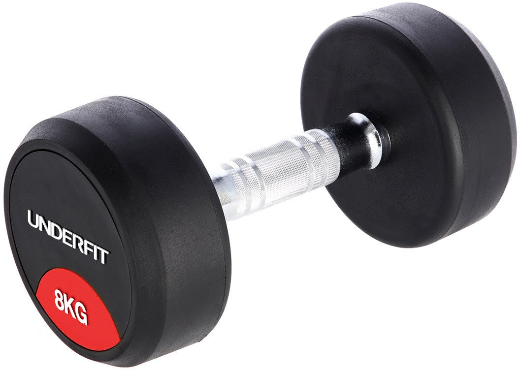 Hantla gumowana 8 kg UNDERFIT do ćwiczeń siłowych fitness