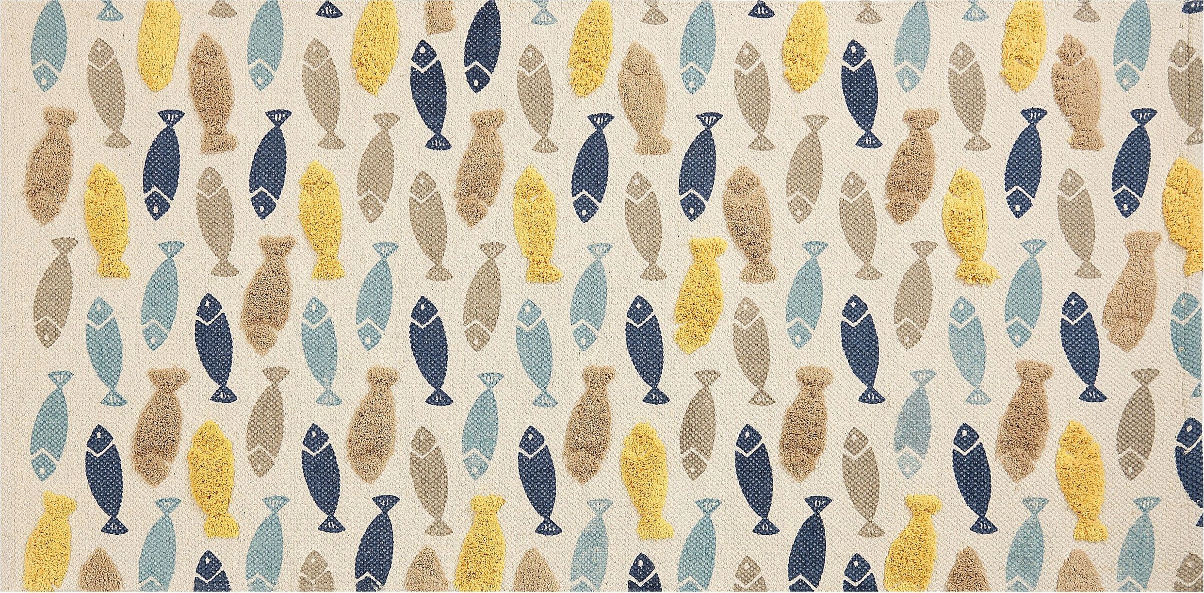 Beliani Dywan dziecięcy bawełniany w rybki 80 x 150 cm wielokolorowy IPUH