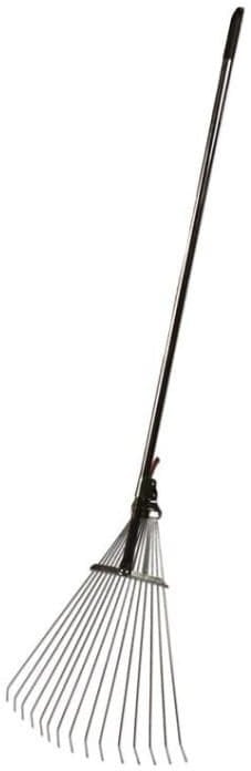 WIRE FAN-SHAPED RAKE WITH METAL HANDLE