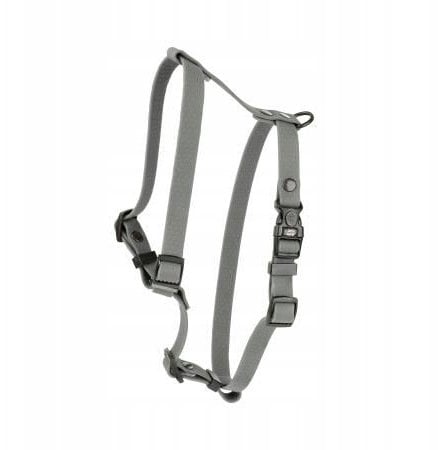 Szelki dla psa z wytrzymałej gumy, szare, 16mm/30-60cm