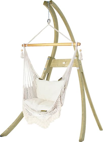 Koala Zestaw hamakowy: fotel AHC-8 LUX ze stojakiem drewnianym Atlas, ecru AHC-8-LUX-AT