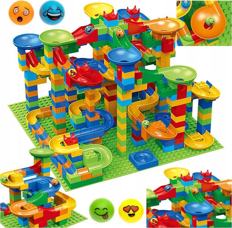 Tor Kulkowy Kulodrom Zestaw Kreatywny Klocki 514 El Kulki Wyrzutnia Zabawka