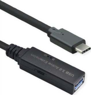Roline ROLINE Kabel USB 3.2 Gen 1 Active Repeater, typ A - C, czarny, 5 m