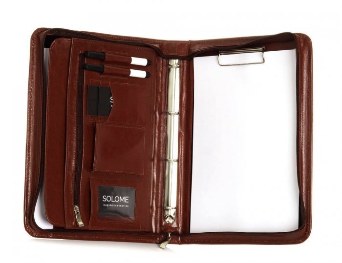 SKÓRZANA AKTÓWKA TECZKA NA DOKUMENTY BIWUAR SOLOME A4 KONIAK