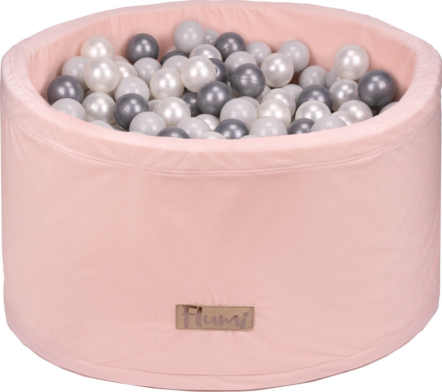 Blomster Suchy basen PUDROWY RÓŻ + PIŁKI SREBRNE-SZARE-PERŁOWE