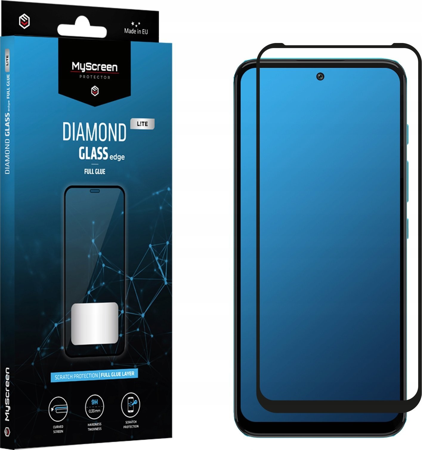 MyScreen Protector Motorola Moto G31/G71 - Szkło hartowane na lekko zaokrąglone ekrany DIAMOND GLASS LITE edge FULL GLUE