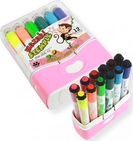 MAZAKI 12 KOLORÓW ZE STEMPLAMI ZW-205-12
