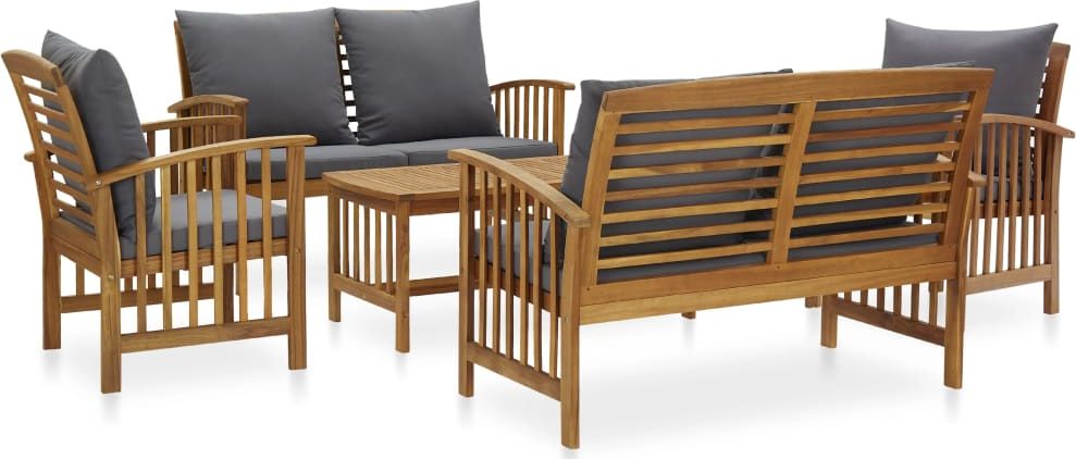 vidaXL 5-cz. zestaw wypoczynkowy do ogrodu poduszki drewno akacjowe VidaXL