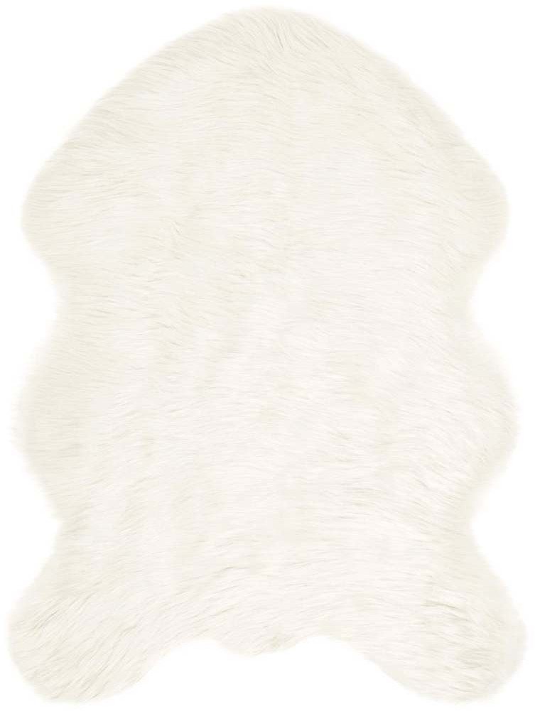 vidaXL Sztuczny biały dywan wełniany 80 x 120 cm