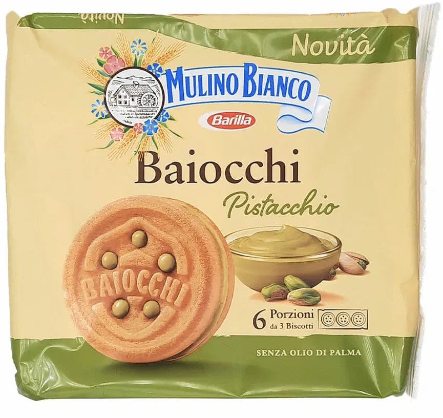 Ciastka z kremem pistacjowym Baiocchi 168g - Mulino Bianco