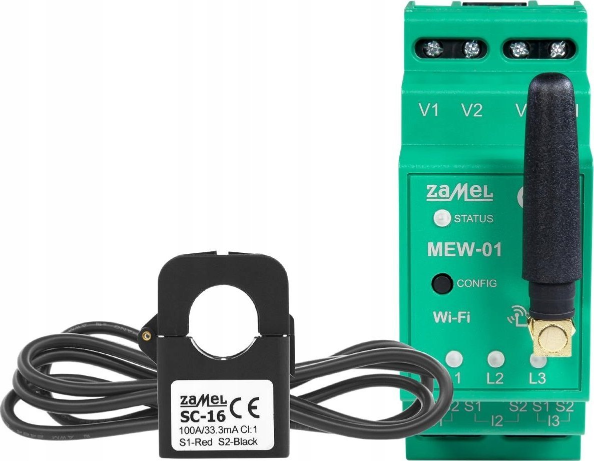 Zamel Supla - monitor energii elektrycznej Wi-Fi 1F+N MEW-01/1F