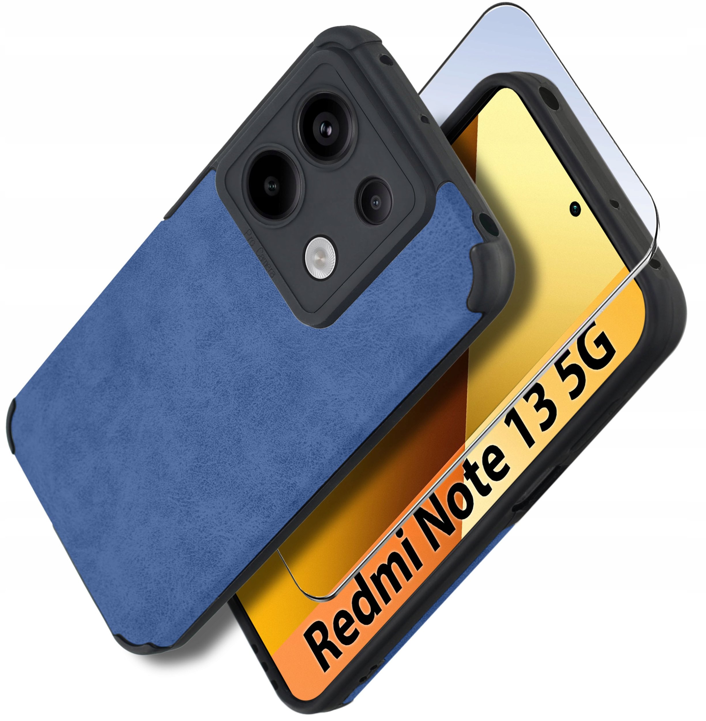 Etui do Xiaomi Redmi Note 13 5G silikonowe SKÓRZANE VINTAGE CASE + Szkło 9H